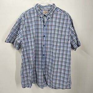 Blue Mountain Mens XL Short Sleeve Plaid Button Down Shirt